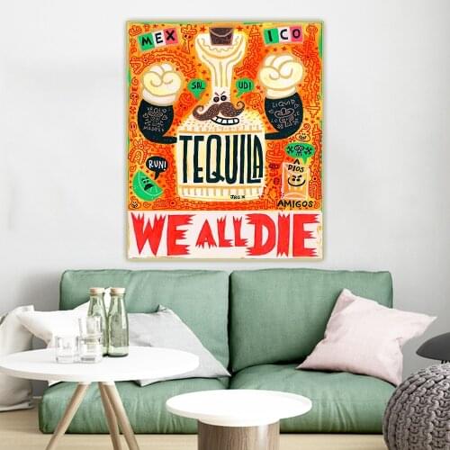 Jorge R. Gutierrez《We all die》Canvas Oil Painting Art Aesthetic Picture Poster Wall Hanging Decor Home Living Room Decoration