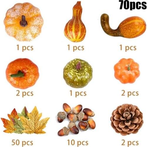 Artificial Mini Pumpkin Fake Simulation Vegetables For Thanksgiving Halloween Props Wedding Decoration