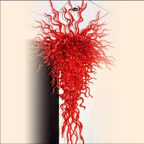 Tiffany Style Hand Blown Glass Chandeliers Lightings Customized Colored for Hotel Lobby Decor