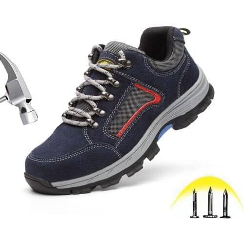 Steel Toe Shoes Men Safety Work Reflective Strip Waterproof Puncture Proof Footwear Industrial & Construction Leather Shoes