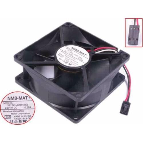 NMB-MAT 3112KL-05W-B59 E51 DC 24V 0.25A 80x80x32mm 3-Wire Server Cooling Fan
