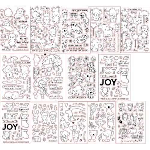 Easter Bunny Mixed Pattern Silicone Stamp Rubber Seal Transparent Clear For Scrapbook Album Embossing Decor DIY Crafts 4x6in