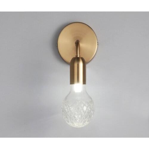 Simple Brass Wall Light Holder with Clear/Frosted Lampshade,Bathroom Mirror Corridor Led Wall Light Fixture G9 Bulb Included