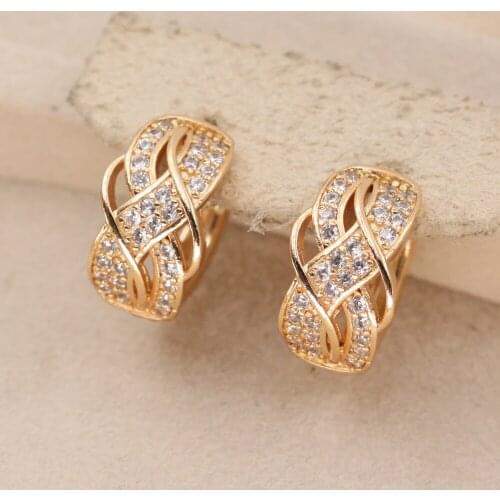 RLOPAY fashion Hollow Hoop Earrings for Women Gold Color Earrings Luxury Jewelry for Wedding Anniversary Gift acessories