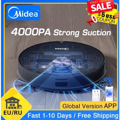 Midea M7 robotic vacuum cleaner for home 4000Pa suction cleaning automatic charge mop dust collector smart planned aspirator