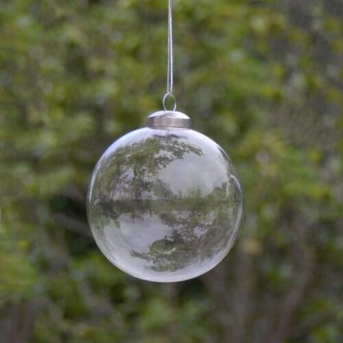 2pcs/pack Diameter=8cm Small Size Transparent Glass Globe Christmas Tree Hanging Decorative Handmade Pendant Friend Gift