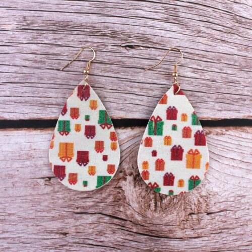 Christmas Promotions Holiday Sales Fashion Jewelry Leather Drop Earrings for Women Christmas Gifts Wholesale