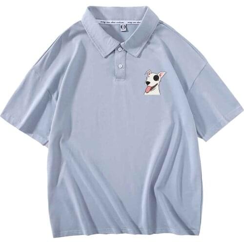 Polo Shirt Ladies Polo Shirt Women Short Sleeve Couple Tracksuit Kawaii Dog Harajuku Top 2021 Tops for Women Summer Ladies Tee