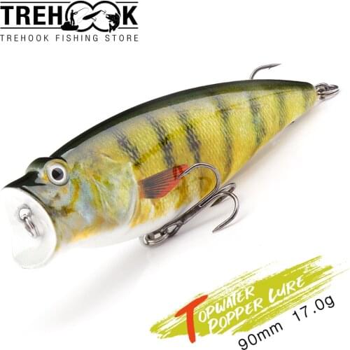 TREHOOK 9cm 17g Big Chubby Popper Lure Topwater Pike Wobblers Fishing Lures Artificial Hard Bait Crankbaits Fishing Pencil Lure