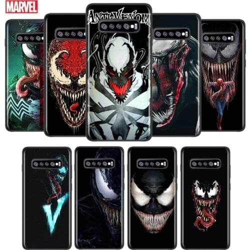 Marvel Venom For Samsung Galaxy Note 20 10 9 8 S21 S10 S10E S9 S8 S7 Ultra Lite Plus Pro Black Soft 5G Phone Case