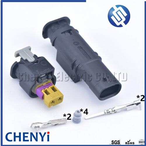 1 Set Tyco/Amp Dalem 2 Pin Male or Female Side Impact Sensor Plug Injector Auto Connector For VW Audi 4F0973702A 4F0 973 702 A