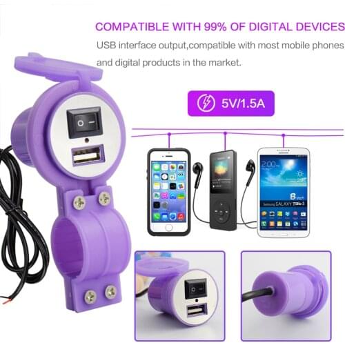 USB Charger For Motorbike Motorcycle Marine Boat Handlebar Port Waterproof for Phone Mobile 5V 1.5A Adapter Power Supply Socket