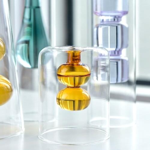 Flower Vase For Table Decoration Living Room Decorative Vase Modern Table Ornaments Floral Tabletop Glass Vase