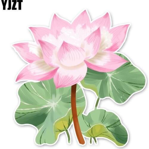 YJZT 12.7*13CM Interesting Colored Lotus Flowers Accessories Car Stickers 11A1532