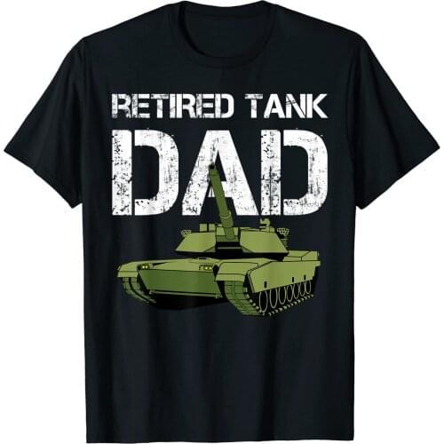 Mens Retired Tank Dad Funny M1A1 Fathers Day Military Veteran T-Shirt