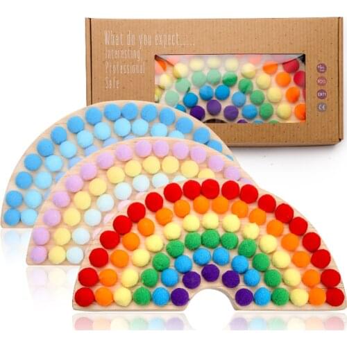 1Set Nordic Baby Wooden Toys Rainbow Building Block Clip beads Baby Montessori Educational Toys Color Sorting Sensory Kids Gifts