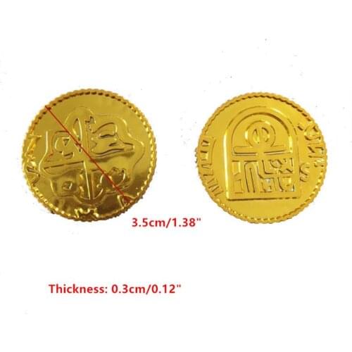 100pcs Pirate Treasure Game Poker Chips Gold Plating Plastic Poker Casino Coin