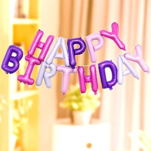 13pcs Big Happy Birthday words Foil Ballons Globos Rose Gold Blue Birthday Balloon Baby Shower Supplies Mariage Party Decoratio