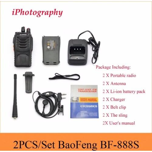 2pcs BaoFeng BF-888S Two-Way Ham Radio, UHF 400-470 MHz Portable Handheld, Portable Radio Comunicador Transmitter