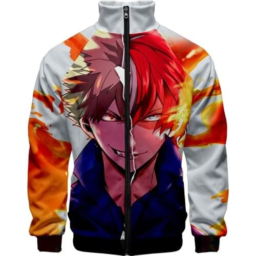 2020 New 3D Shoto Todoroki Zipper Sweatshirt Casual Hoodies Harajuku Autumn And Spring Clothes Sweatshirt jacket
