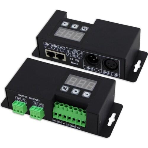 3 Channel DMX decoder DMX512 Decoder Controller RGB LED Strip Light Decoder 6A*3CH DC12-24V