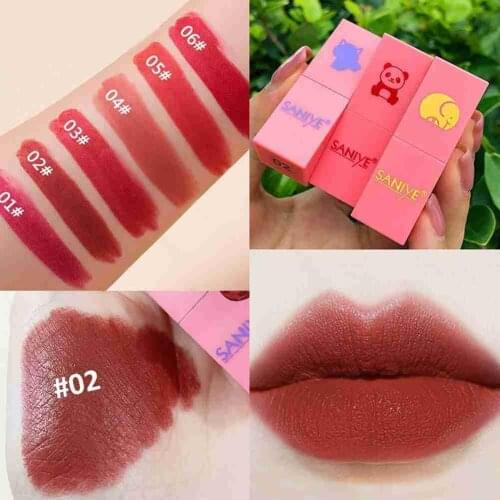 3 Sets Of Matte Lipsticks Sexy Red Bright Red Light Red Pink Lipstick Non-stick Cup Non-fading Ladies Makeup