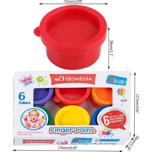 30ml 6 Vibrant Colors Washable Gouache Paint for Kids School Finger Paint Finger Painting Craft educational toys for children