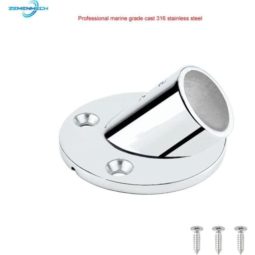 316 Stainless Steel Multiple Angles Boat Round Base Marine Yacht Hand Rail Fitting Rail Tube Stanchion Base Column Accessories