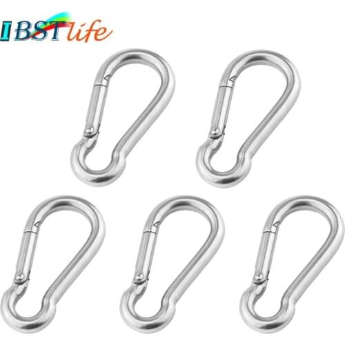 5PCS 5mm 6mm 8mm Multifunctional SS 304 Spring Snap Carabiner Quick Link Ring Hook snap shackle Chain Fastener Hook