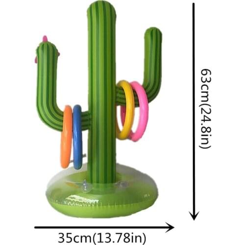 5 PCS Inflatable Cactus Ring Toss Game Inflatable Toss Game Pool Toys Luau Party Supplies Indoor Outdoor Game for Kids Adults