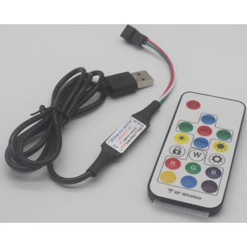 5V USB LED Controller 14Key LED2015 RF Wireless Remote Control For WS2812 WS2812B Driver IC Colorful RGB LED Strip 5050 1PCS