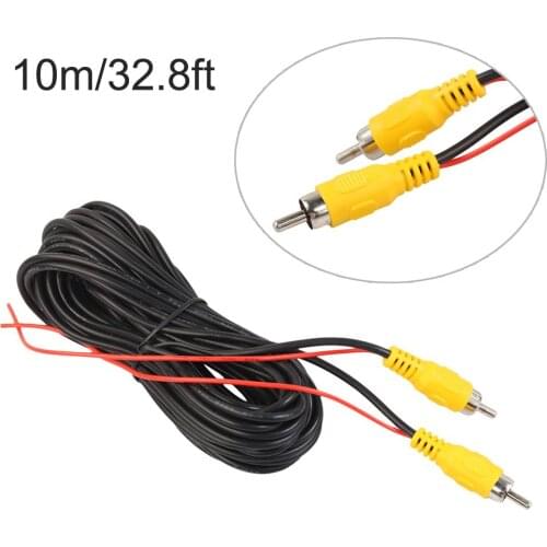 Car RCA Video Cable 10/12/15/20M Car Reverse Rear View Parking Camera Video Cable with Detection Wire Audio Converter Cable