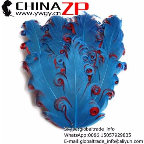 CHINAZP Factory 50pcs/lot Dyed Turquoise and Suess Inspired Nagorie Pad Goose Curled Feather Headband