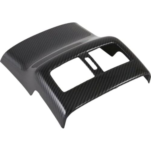 Chrome Air Vent Trim For Mazda 3 M3 2019 2020 Carbon Fiber Style Rear Air Conditioner Outlet Decorative Frame Cover Sticker