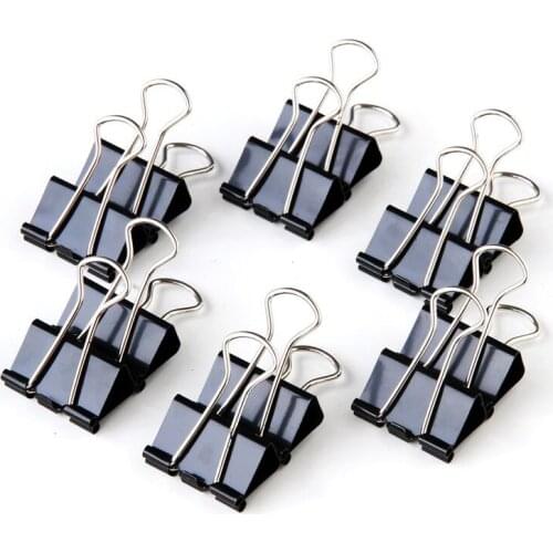 Stationery 19mm long tail clip black 12 PCs/box 9545 purse dovetail clip desk organizer school supplies