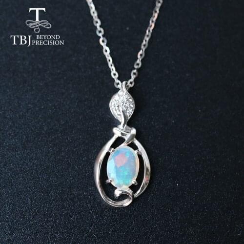 Opal small pendant natural Ethiopia gemstone in 925 sterling silver simple design fine jewelry nice Christmas gift for girl,mom