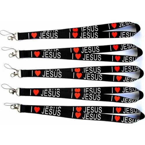 Mew 10 pcs Jesus Lanyard for Keys Mobile Phone Neck Straps Cartoon Keychains