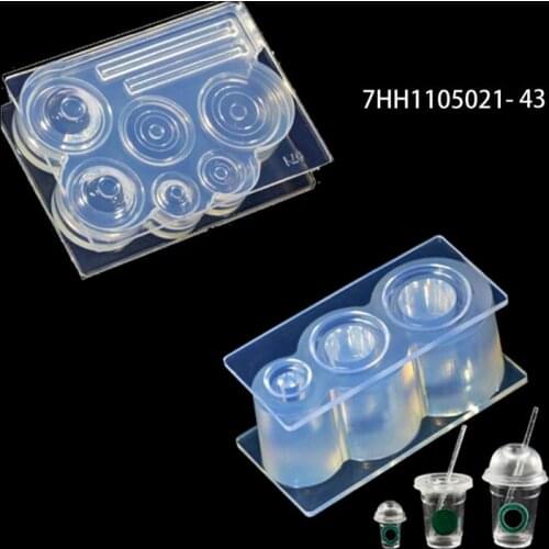 Handmade Mini Hollow Milk Bottles Cup Straw Silicone Resin Molds Craft Tools