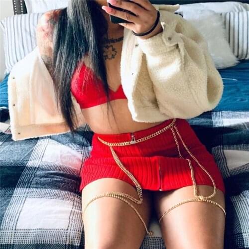 2021 fashion sexy luxury metal thigh chain body jewelry nightclub party crystal thigh Garter leg chain women jewelry