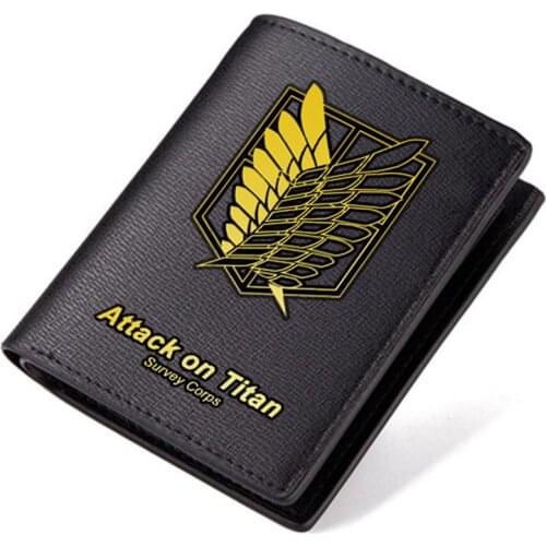 High Quality 2019 New Attack on Titan Scout Legion/Survey Corps Printing Men Long Anime Wallet Pu Leather Cartoon Gift Purse