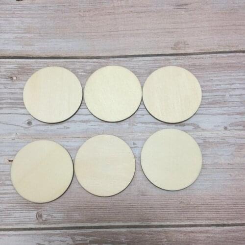 Set of 50 pcs 2inch unfinished round wooden circles blank wood cut out diy craft