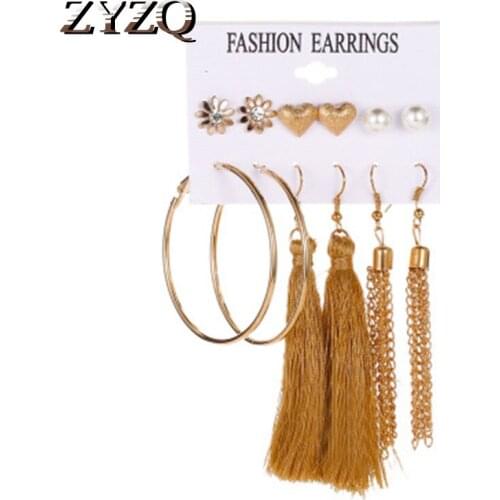 ZYZQ Exquisite Earrings Set Special Birthday Gift Jewelry For Girlfriend Nice Tassel Design Trendy Bohemia Women Accessories