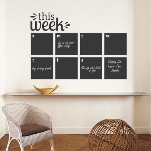 Wall Decal This Week Blackboard Planner Removable Vinyl Chalkboard Calendar Decor Sticker Memo Home Wall Decal Sticker AY011
