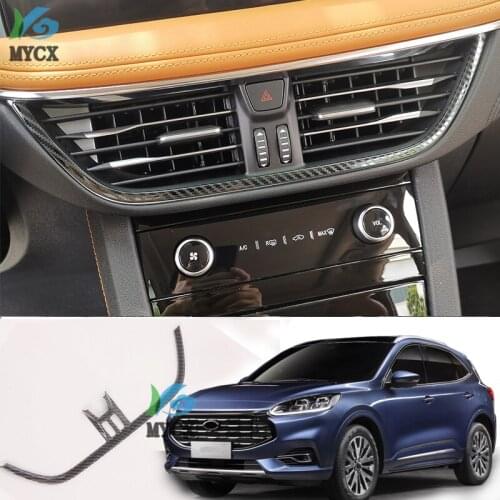 For Ford Kuga Escape 2020 2021 ABS /Steel Car Middle Center Air Conditioning Vent Cover Trim Frame Stickers Accessories