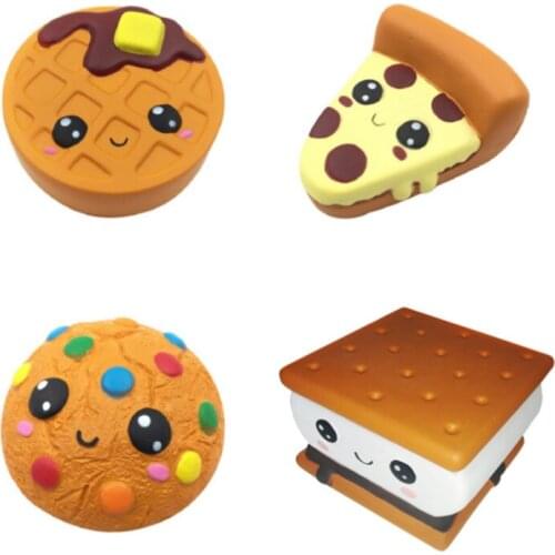 New slow rising squishy crafts squeeze toy simulation chocolate biscuit pizza bread decompression squeeze toy
