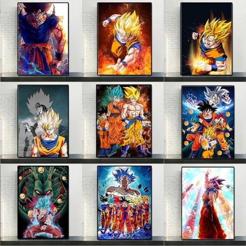 Japanese Anime Dragon Ball Posters and Prints Goku Canvas Painting Picture Wall Art Poster Children Room Home Bar Decoration