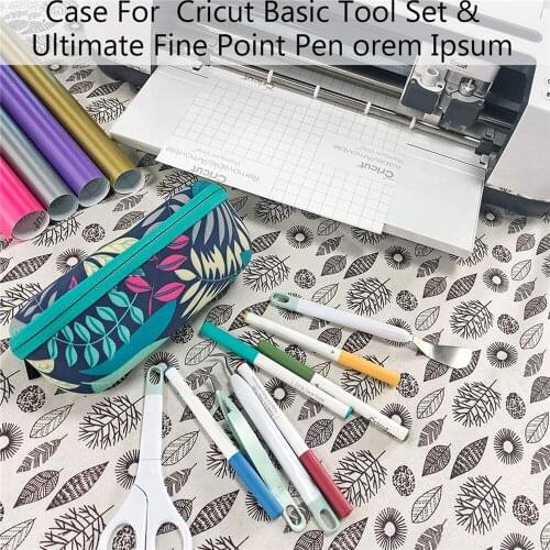 Portable Case Tools Pens Storage Bag for Cricut Basic Tool Set & Ultimate Fine Point Pen Double Zipper Carrying Bag