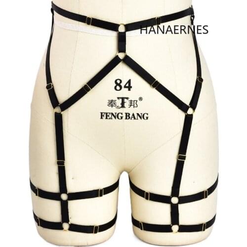 Body Harness Women Sexy Goth Leg Garter Belt Elastic Cage Hollow Leg Garter Belt Suspender Strap Underwear Strap Leg Fetish Belt