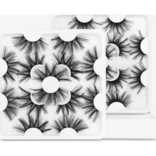 ISEEN 7 Pairs Lashes Faux Mink Eyelashes Fluffy Soft Wispy Volume Natural long Cross False Eyelashes Reusable Eyelash