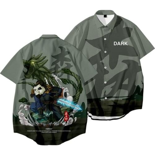 Panda Printed Men Short Sleeve Hawaiian Streetwear Male Blouses Tops Japanese Beach Shirts Oversize 6XL